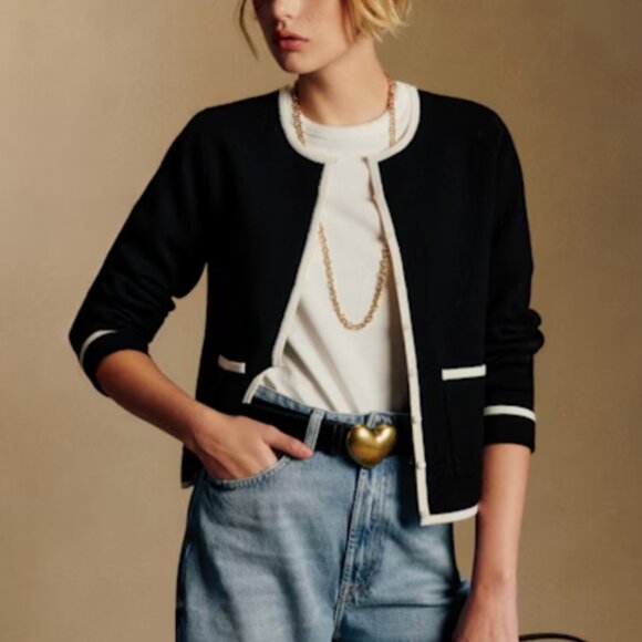 Sezane Sweaters - NWOT Sezane Brielle Cardigan size M in Black Ecru